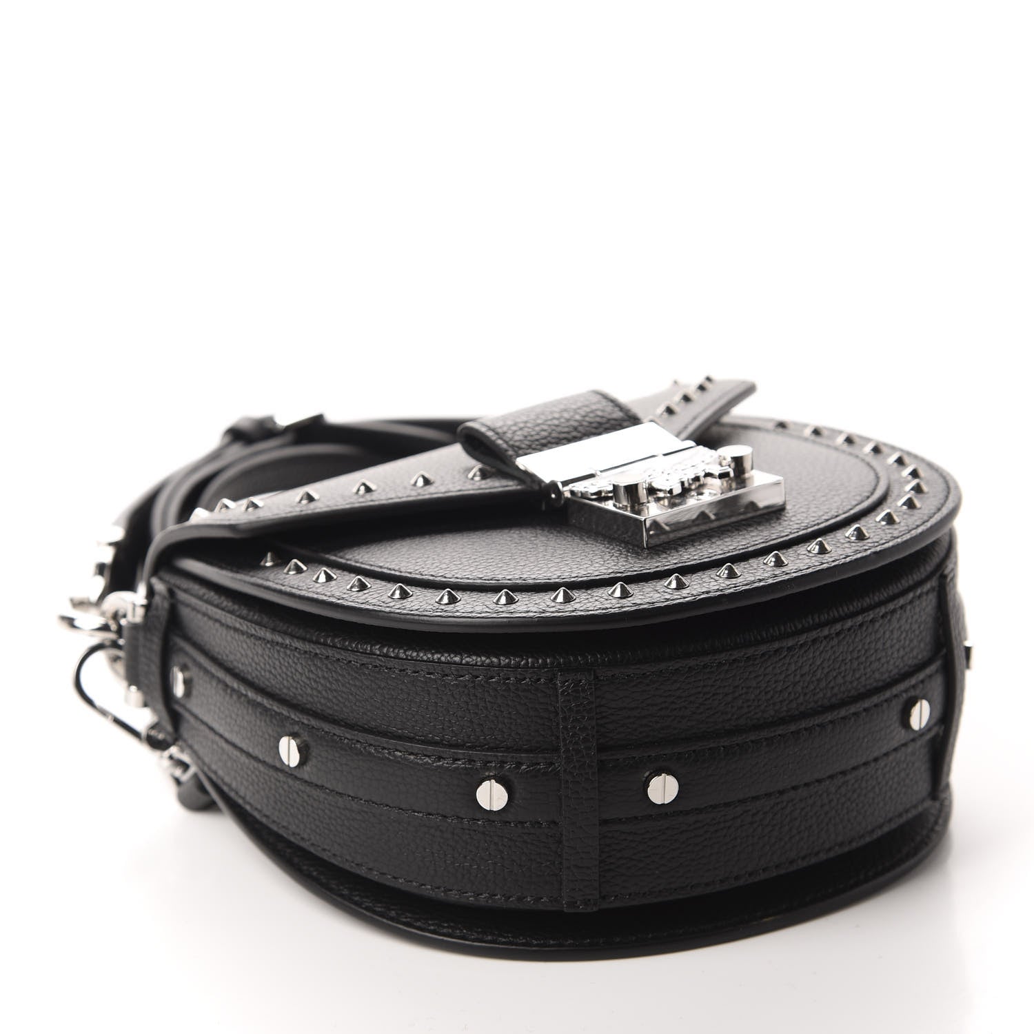 MCM Calfskin Mini Patricia Studded Crossbody Bag Black 4 of 10