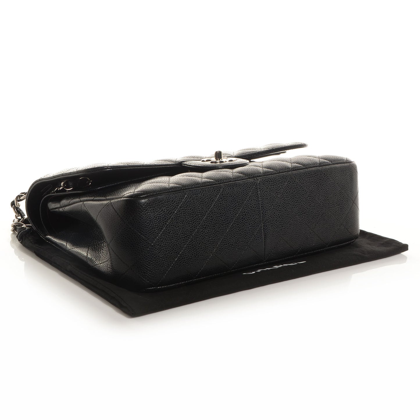 Caviar Quilted Jumbo Double Flap Black