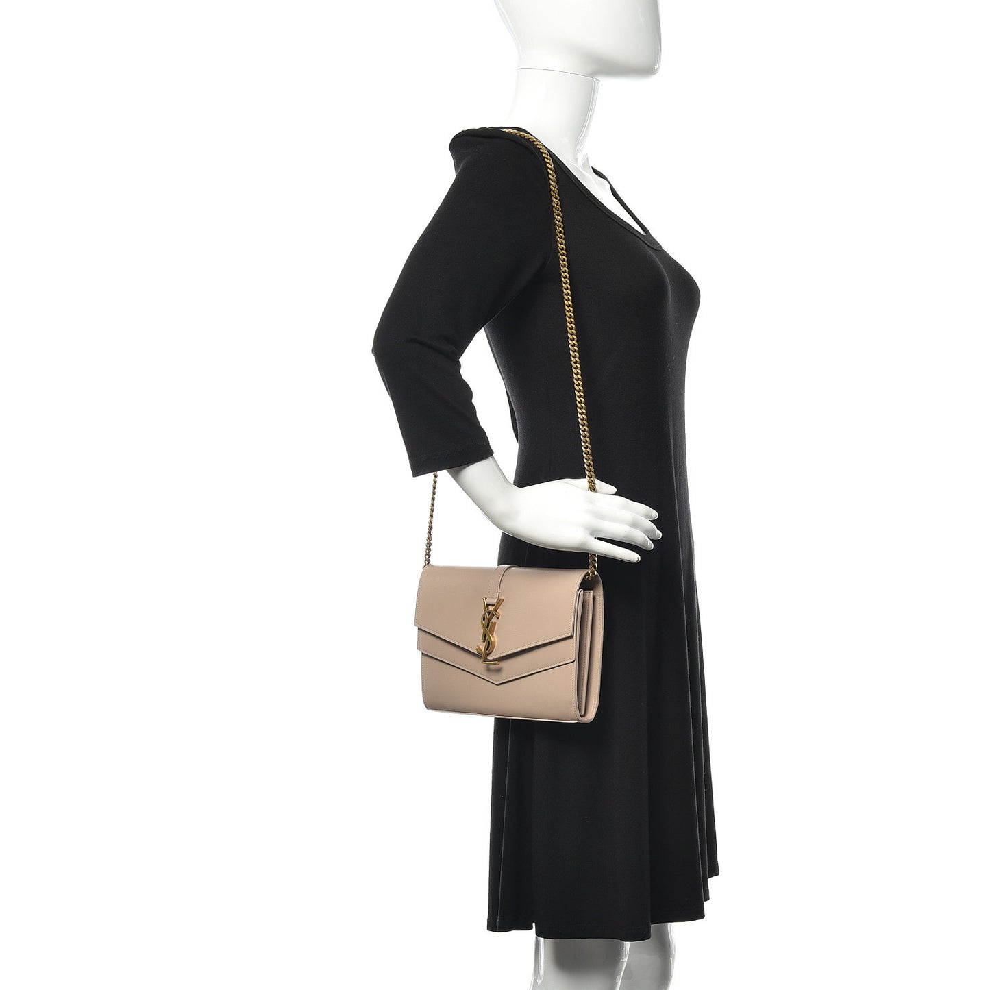 Smooth Calfskin Monogram Sulpice Chain Wallet Light Natural