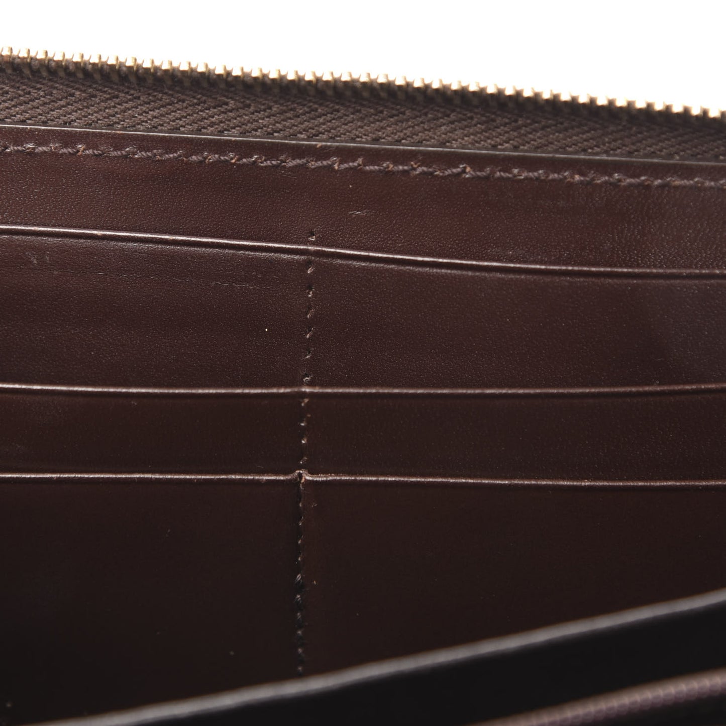 Guccissima Margaux Calfskin Metal Bar Zip Around Wallet Chocolate