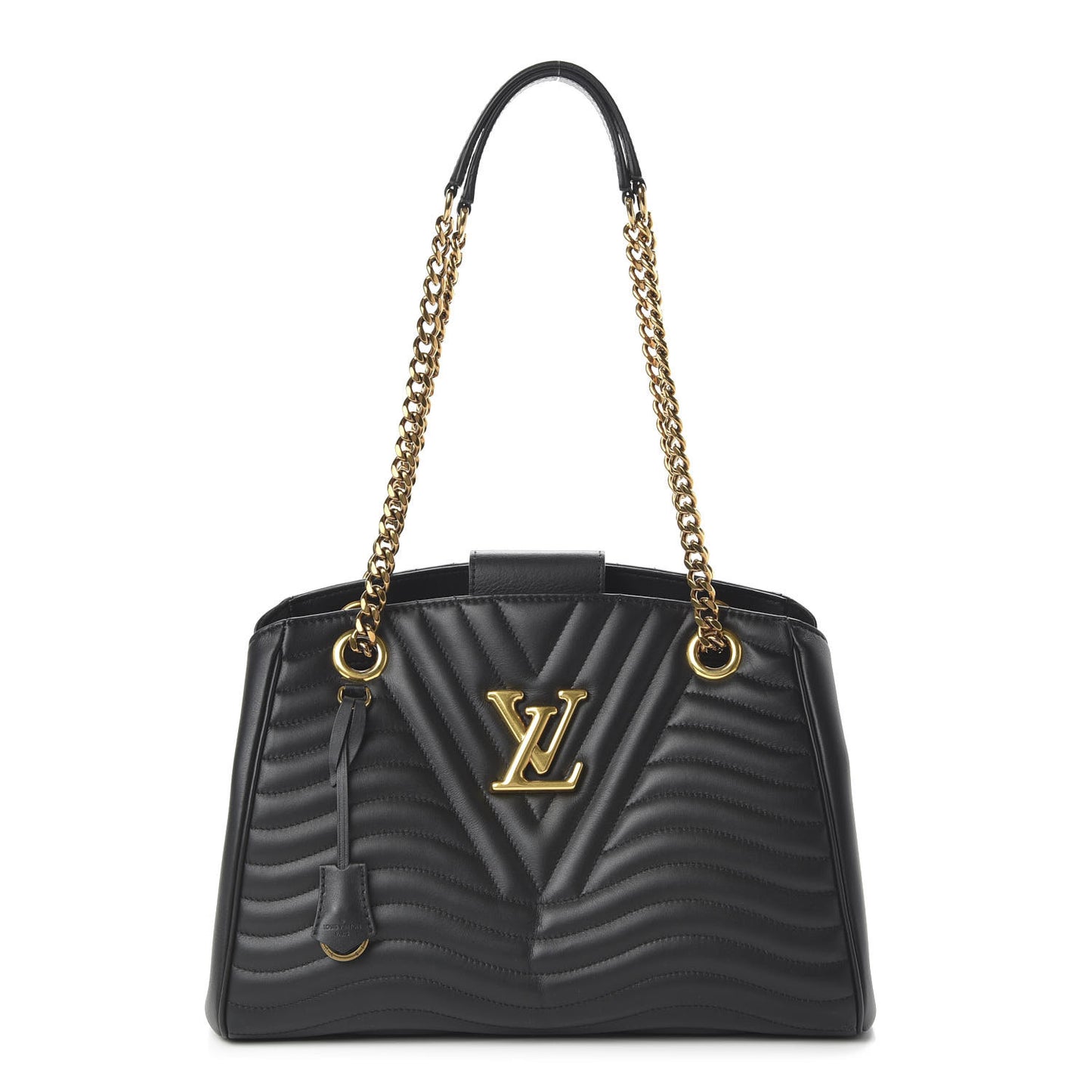 Calfskin New Wave Chain Tote Black
