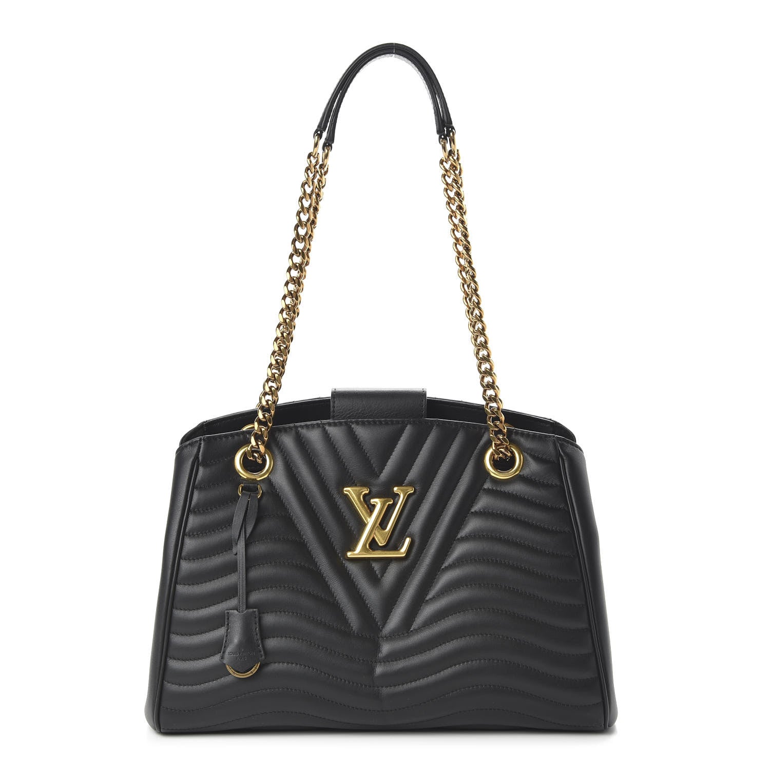 Louis Vuitton Calfskin New Wave Chain Tote Black 1 of 12