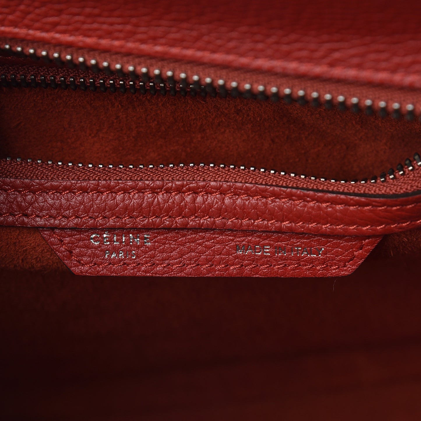 Drummed Calfskin Micro Luggage Merlot