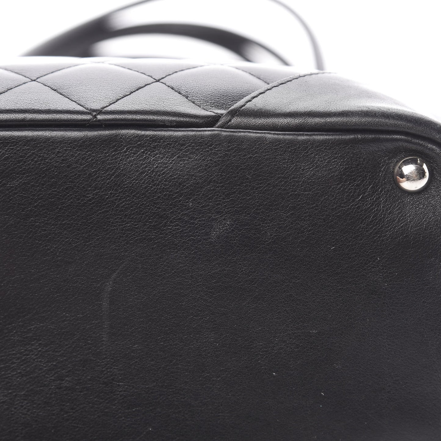 Calfskin Quilted Medium Cambon Tote Black White