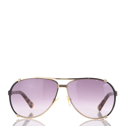 Christian Dior Chicago 2 Aviator Sunglasses Gold Grey 3 of 7