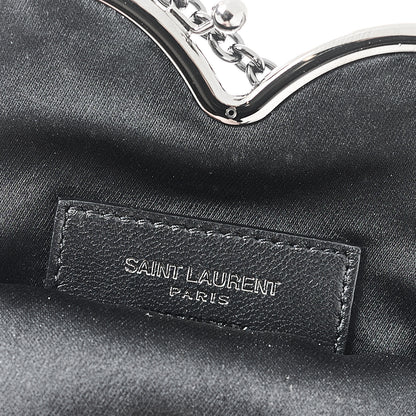 Saint Laurent Satin Mesh Studded Mini Heart Bag Dark Rutenio 5 of 9