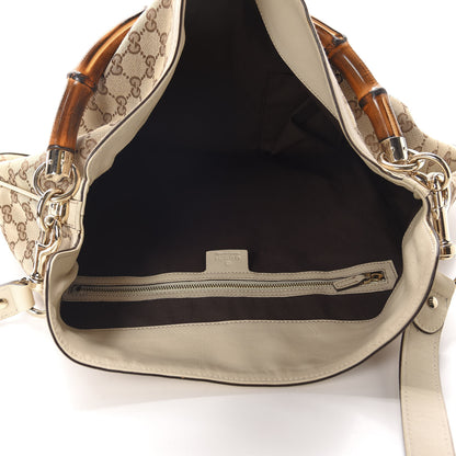 Gucci Monogram Peggy Bamboo Top Handle Bag Off White 5 of 10