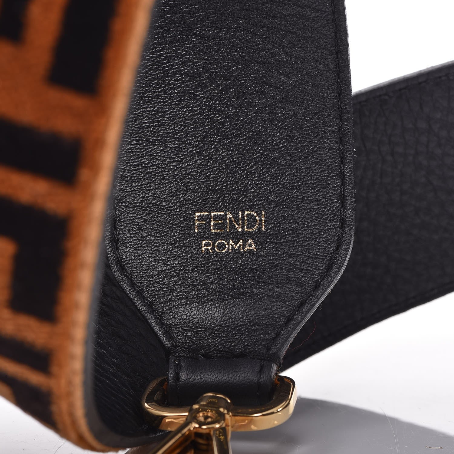 Fendi Velvet Tapestry FF Strap You Tobacco 2 of 4