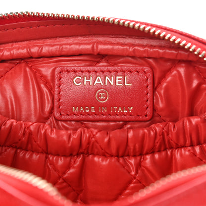 Chanel Caviar Quilted Small Curvy Pouch Cosmetic Case Red 6 of 8