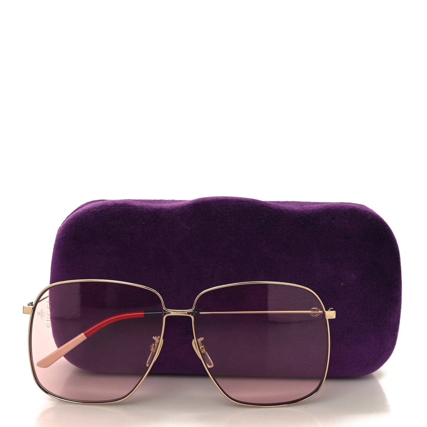 Web Rectangular Frame Interlocking G Sunglasses GG0394S Green Red