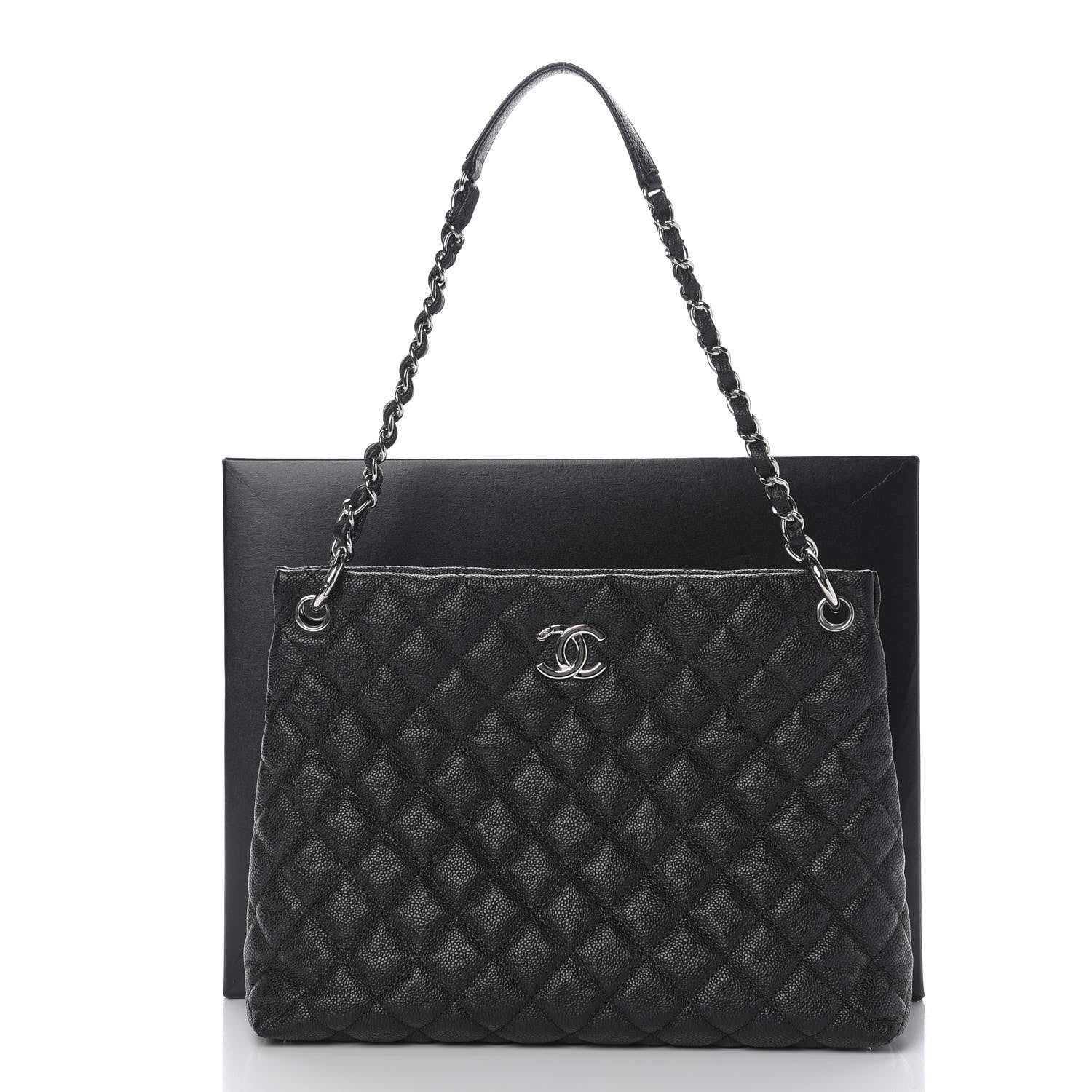 Chanel Caviar Quilted CC Shopping Tote Black 11 of 11