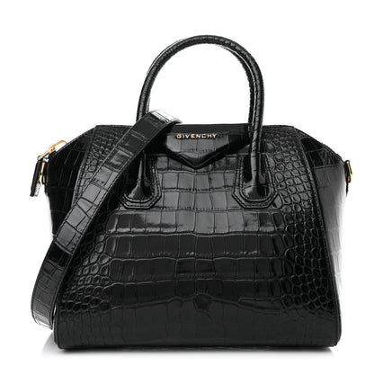 Givenchy Calfskin Crocodile Embossed Small Antigona Black 1 of 10
