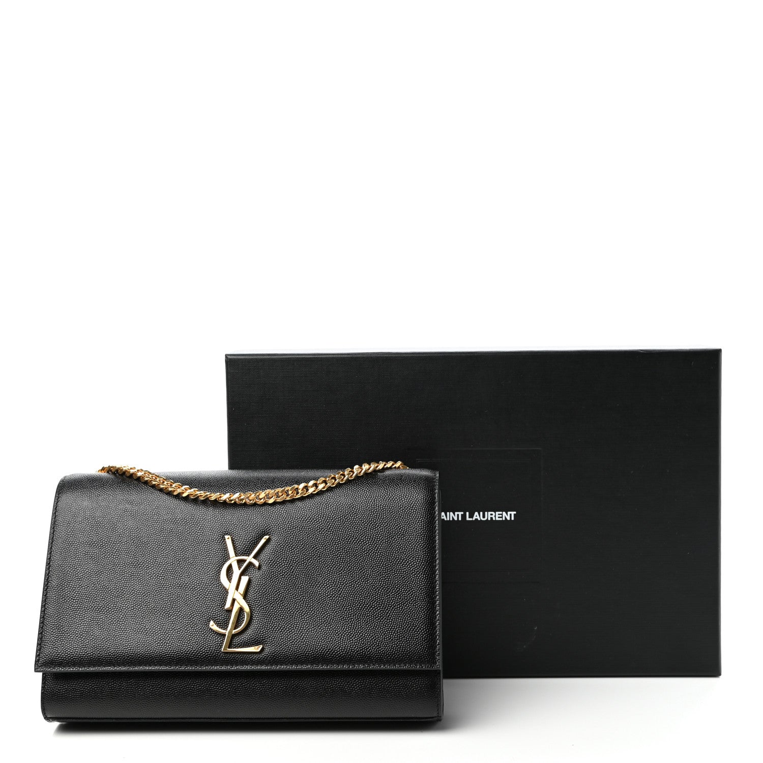 Saint Laurent Grain De Poudre Medium Classic Monogram Kate Satchel Black 11 of 11