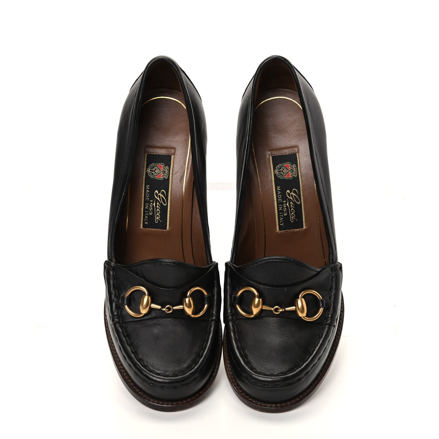 Gucci Calfskin Horsebit Alyssa Pumps 39 Black 5 of 11