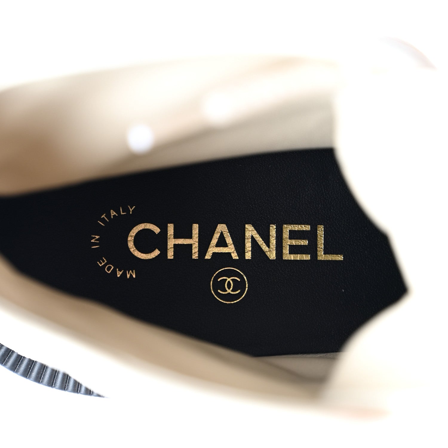 Chanel Crumpled Lambskin Quilted Platform Lace Up Combat Boots 38 Beige Black 6 of 8