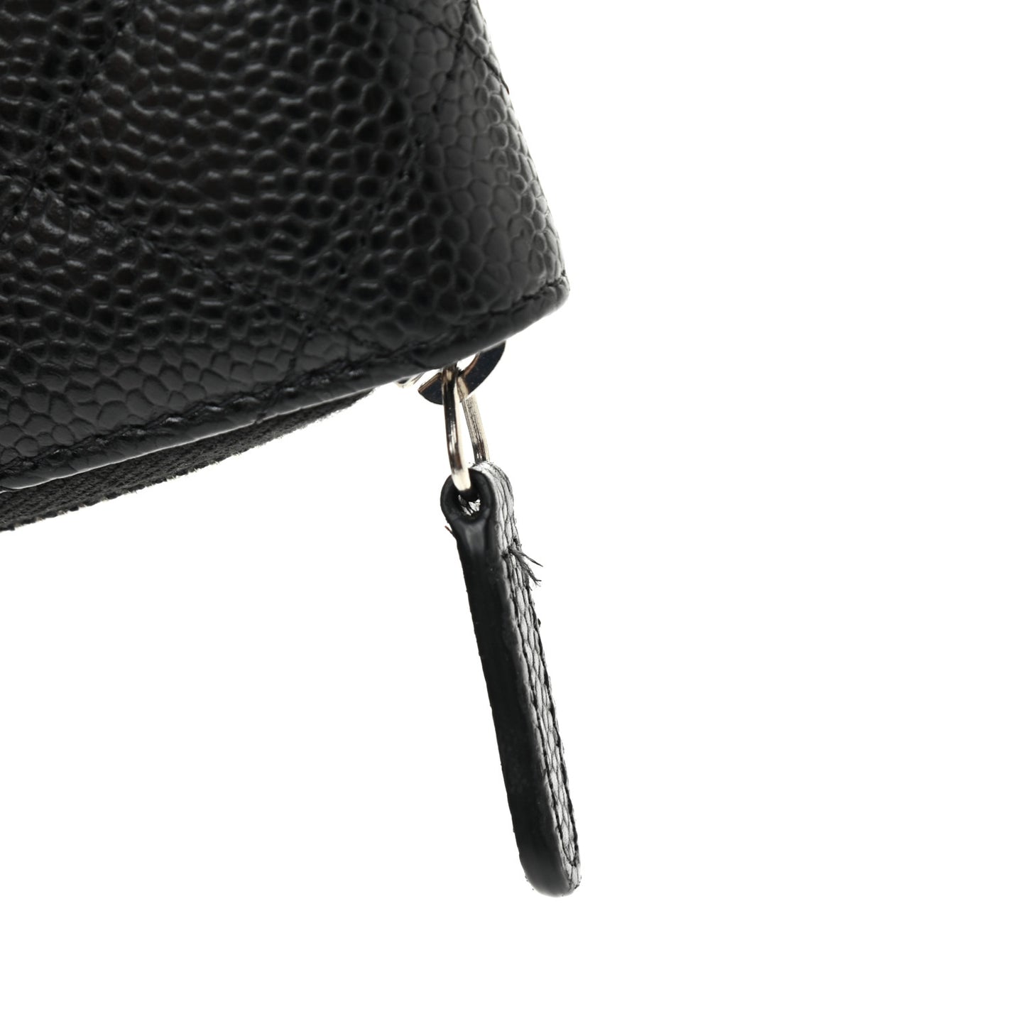Caviar Quilted Zip Coin Purse Black