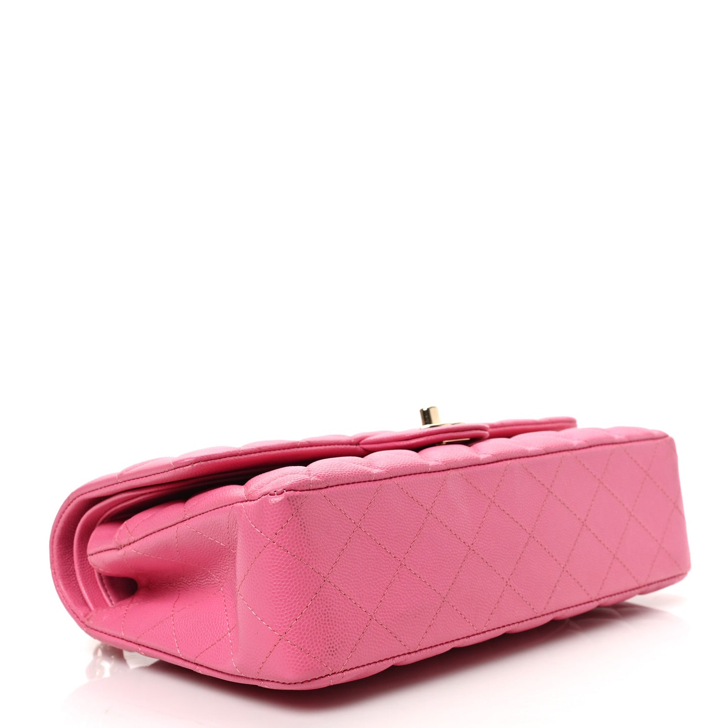 Caviar Quilted Medium Double Flap Pink