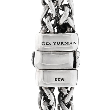 David Yurman Sterling Silver Diamond 18mm Double Wheat Chain Necklace 5 of 6