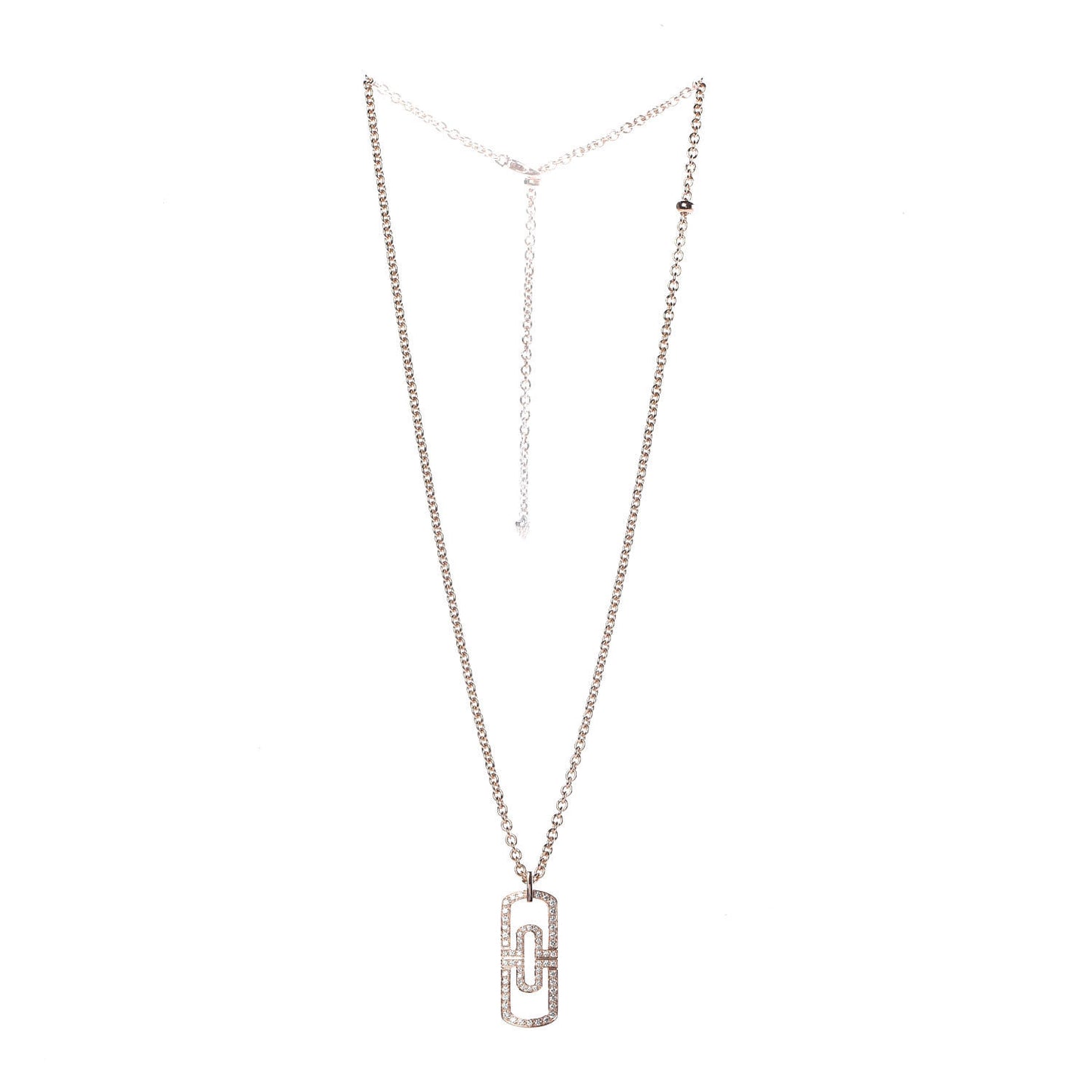 18K Rose Gold Diamond Parentesi Necklace