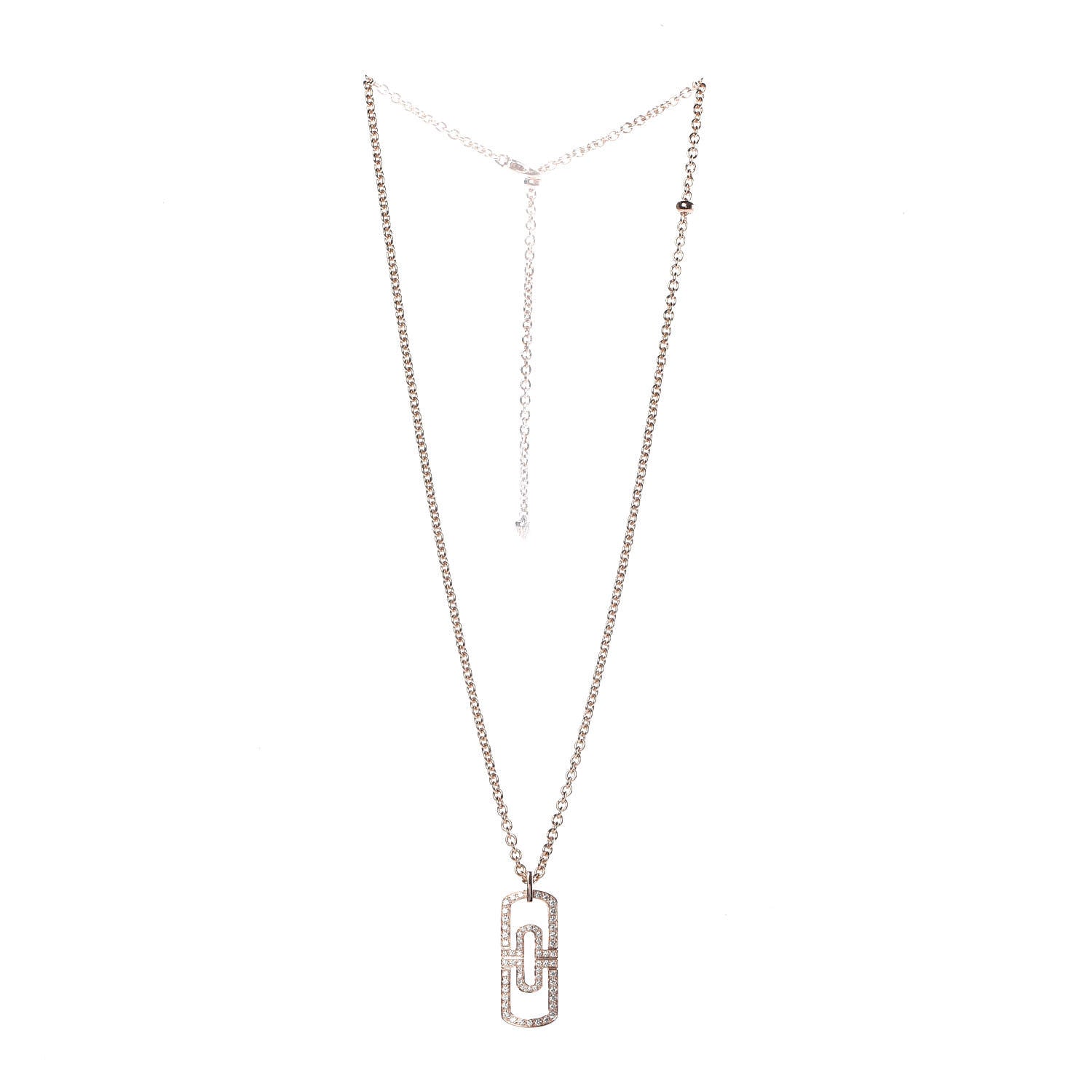 Bulgari 18K Rose Gold Diamond Parentesi Necklace 3 of 6