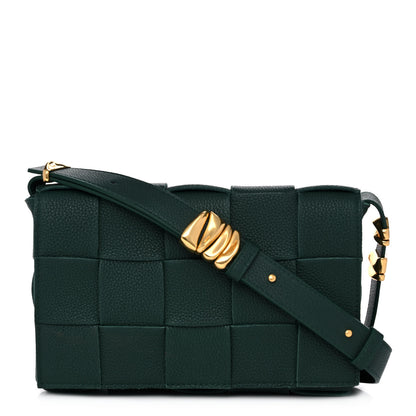 Bottega Veneta Grained Calfskin Maxi Intrecciato Cassette Crossbody Bag Raintree Green 1 of 14