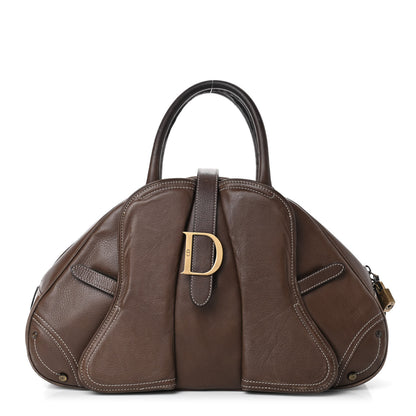 Christian Dior Calfskin Saddle Bowler Brown 1 of 14