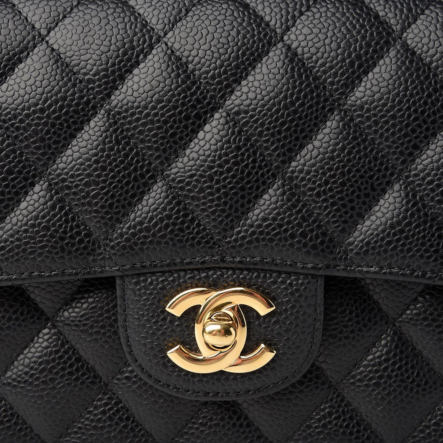 Caviar Quilted Small Double Flap Black