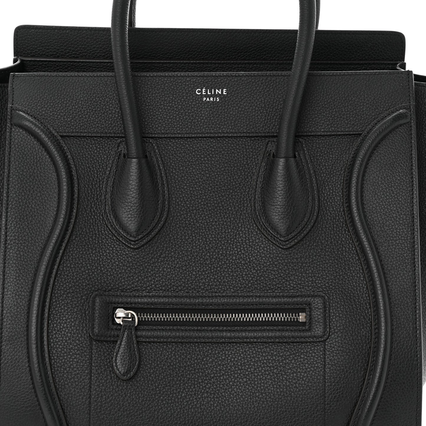 Drummed Calfskin Mini Luggage Black