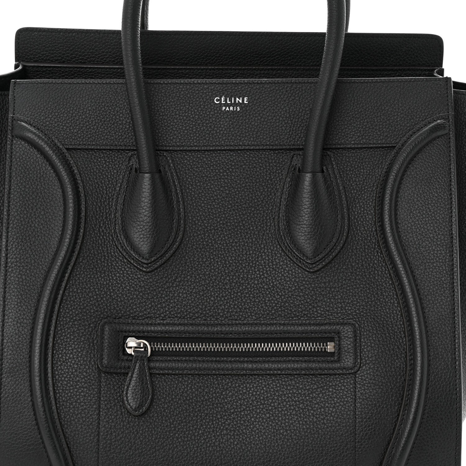 Celine Drummed Calfskin Mini Luggage Black 7 of 9