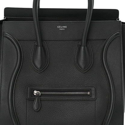 Celine Drummed Calfskin Mini Luggage Black 7 of 9