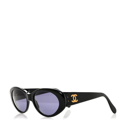 Chanel Acetate Oval CC Sunglasses 05974 Black 1 of 6