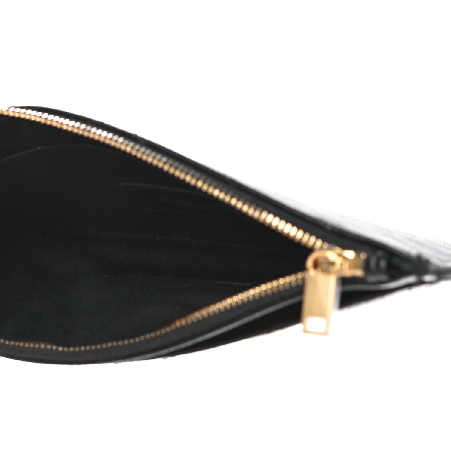 Saint Laurent Grain De Poudre Chevron Monogram Bill Pouch Black 5 of 11