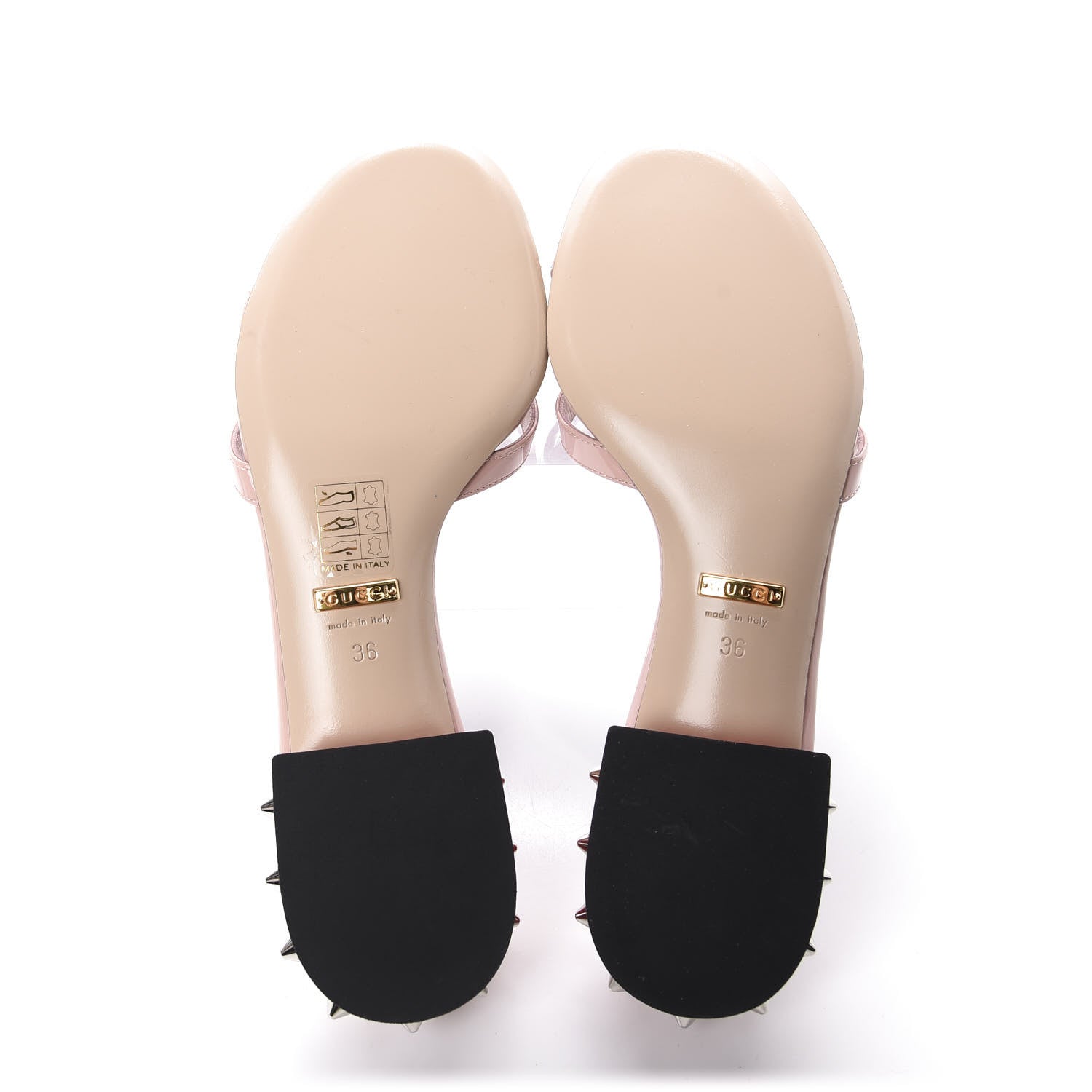 Gucci Patent GG Bow Sadie Spike Low Heel Slide Sandals 36 Perfect Pink 6 of 8