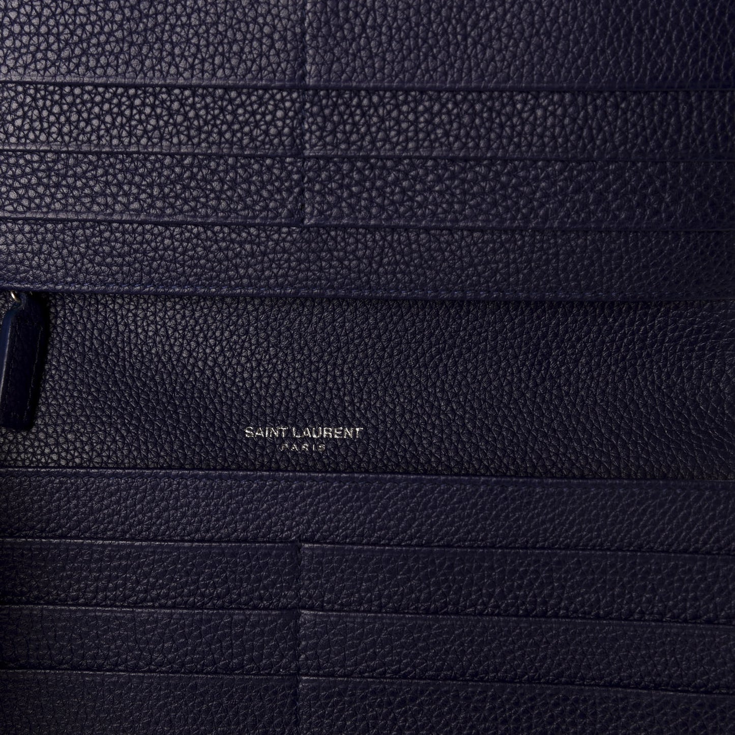 Grained Calfskin Sac De Jour Souple Thin Wallet Saphir