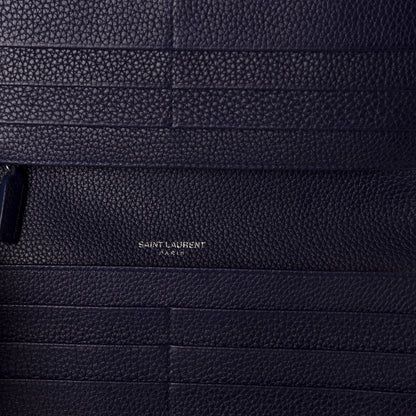 Saint Laurent Grained Calfskin Sac De Jour Souple Thin Wallet Saphir 7 of 7