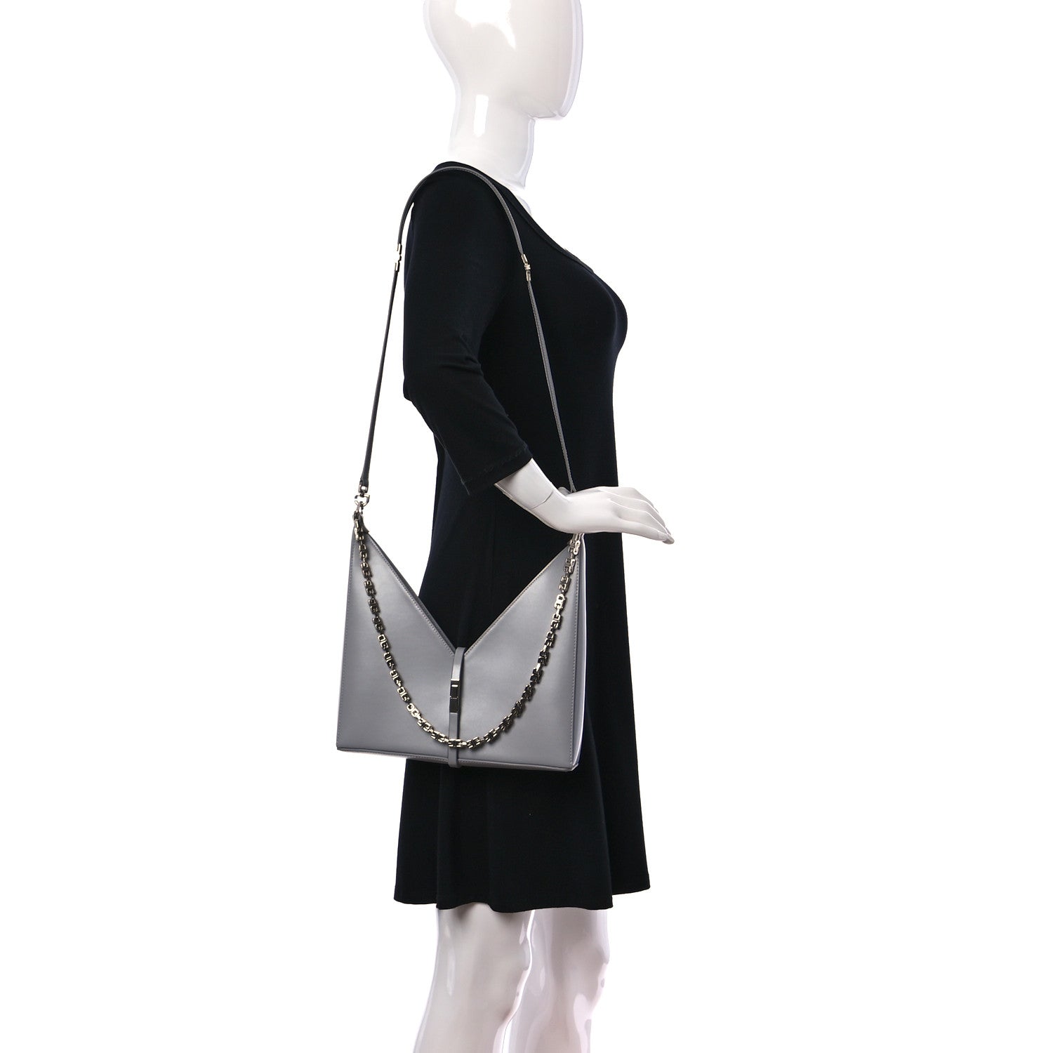 Givenchy Box Calfskin Small Cut Out Shoulder Bag Cloud Grey 1 of 9