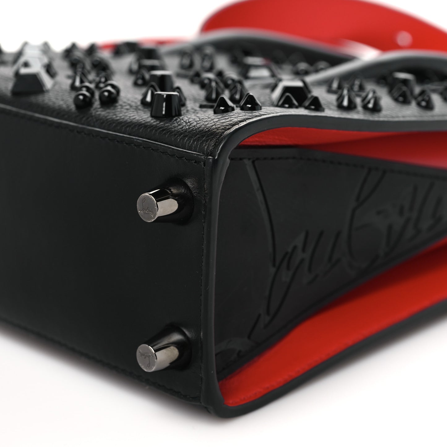 Calfskin Spikes Loubinthesky Mini Paloma Black