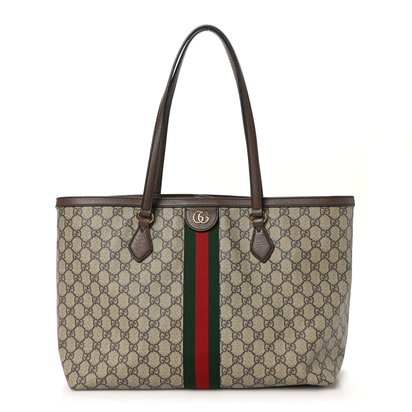 GG Supreme Monogram Medium Ophidia Shopping Tote Brown