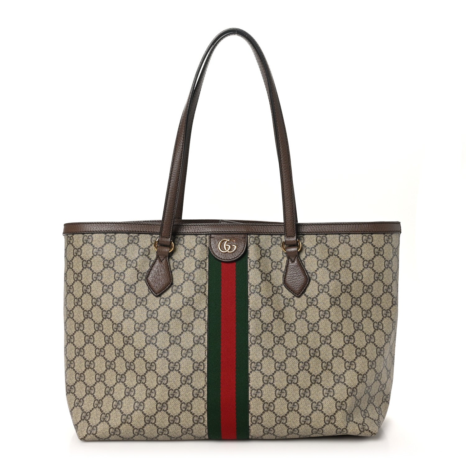 Gucci GG Supreme Monogram Medium Ophidia Shopping Tote Brown 1 of 10