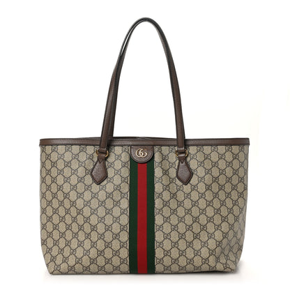 Gucci GG Supreme Monogram Medium Ophidia Shopping Tote Brown 1 of 10