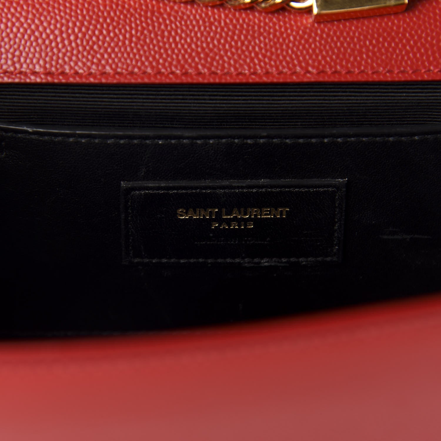 Saint Laurent Grain De Poudre Medium Monogram Kate Satchel Red 8 of 10