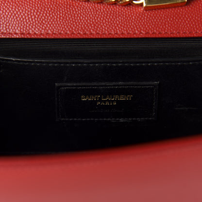 Saint Laurent Grain De Poudre Medium Monogram Kate Satchel Red 8 of 10