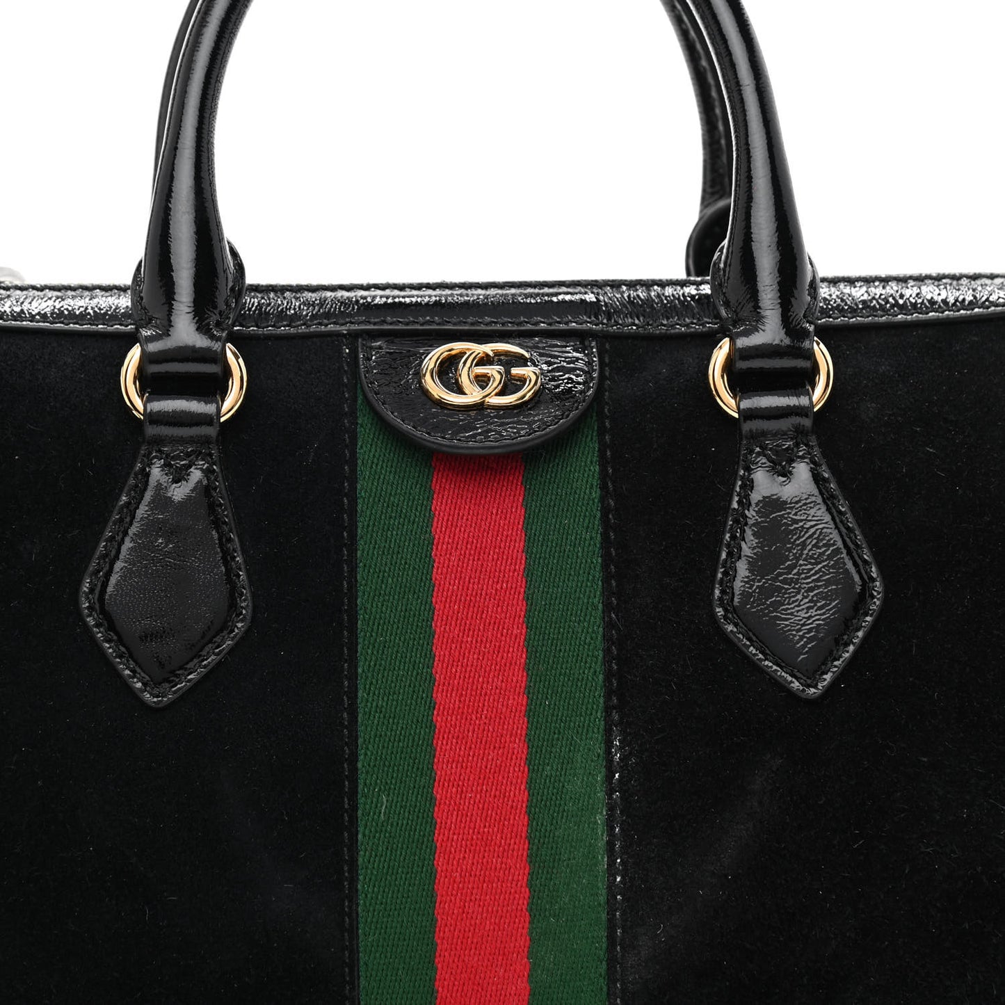 Suede Patent GG Web Medium Ophidia Boston Black