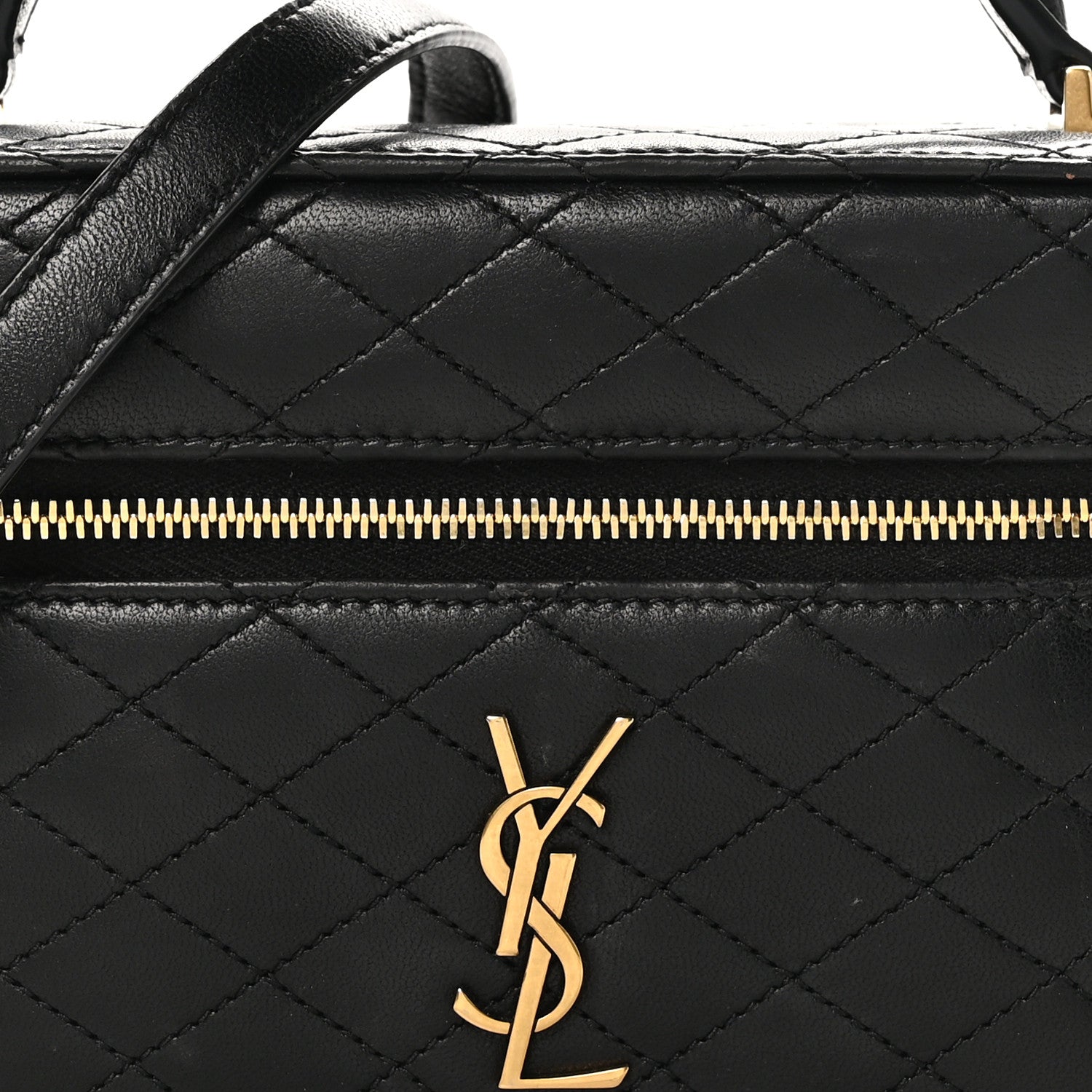 Saint Laurent Lambskin Quilted Mini Gaby Vanity Case Black 8 of 10