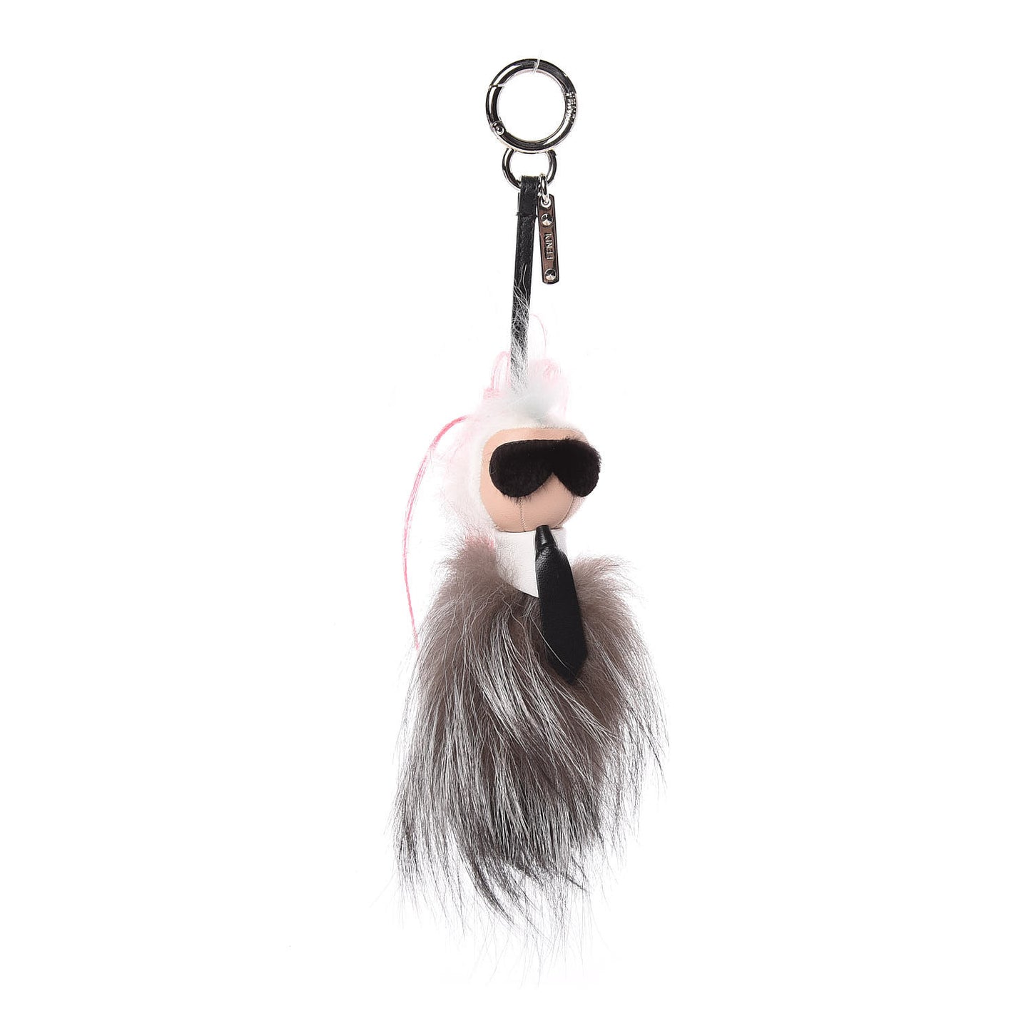 Mink Fox Goat Fur Mini Karlito Bag Charm Pink