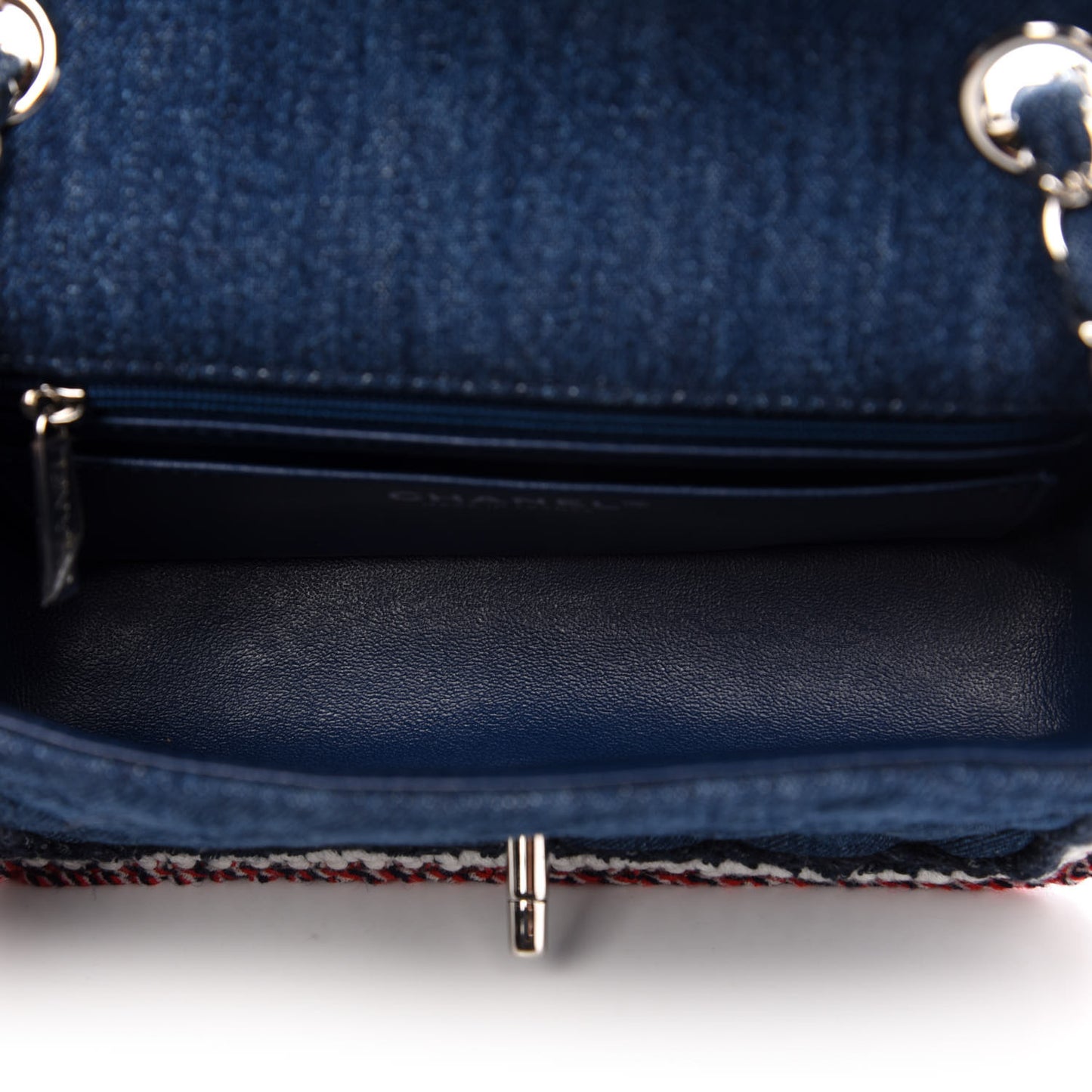Denim Braided Mini Rectangular Flap Bag Blue