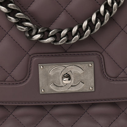 Chanel Calfskin Quilted Large Double Chained Messenger Flap Purple 8 of 10