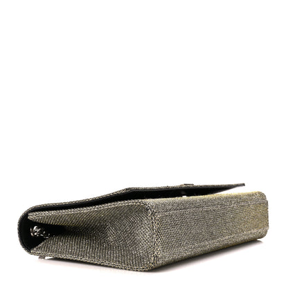 Saint Laurent Metallic Canvas Woven Medium Classic Monogram Kate Satchel Silver 4 of 10
