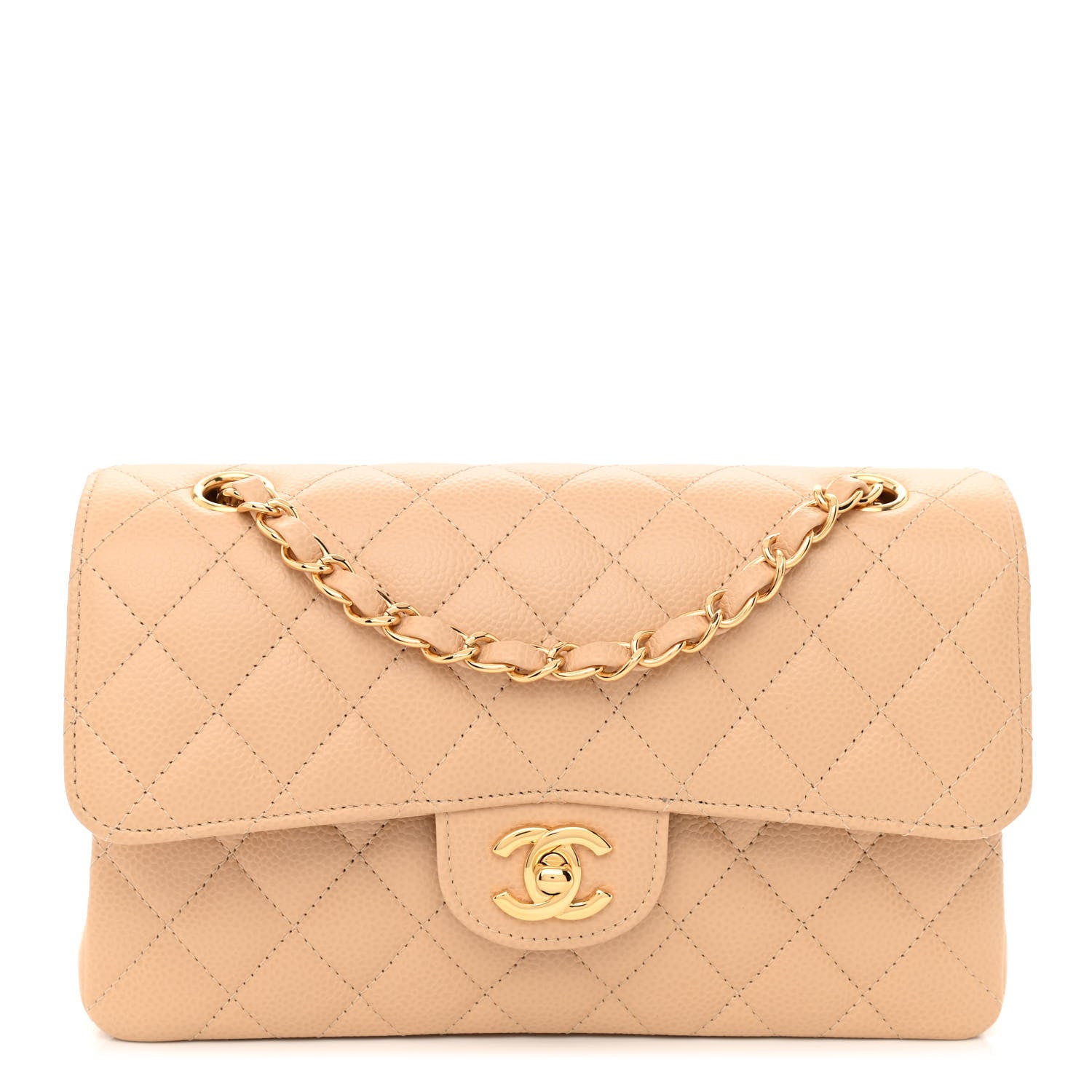 Chanel Caviar Quilted Small Double Flap Beige 1 of 9