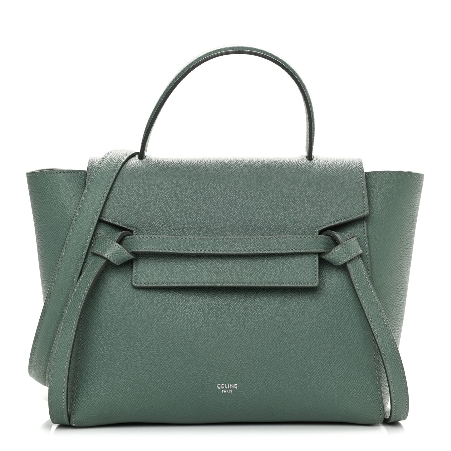 Grained Calfskin Micro Belt Bag Celadon
